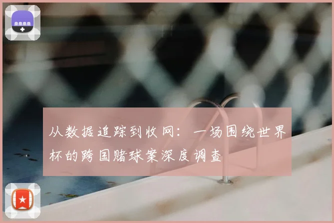 从数据追踪到收网：一场围绕世界杯的跨国赌球案深度调查